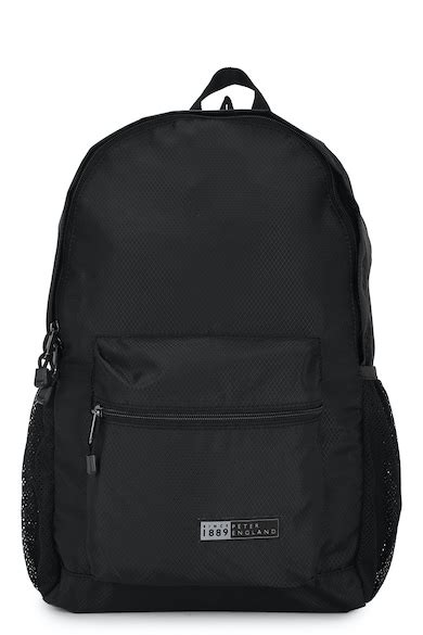 Buy Men Black Solid Backpack Online - 583699 | Peter England