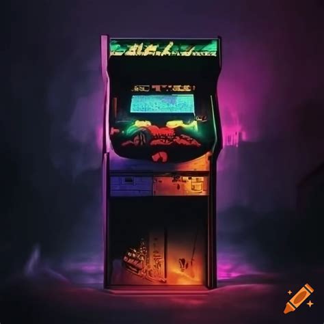 80s video game arcade cabinet with horror cyberpunk vibes on Craiyon