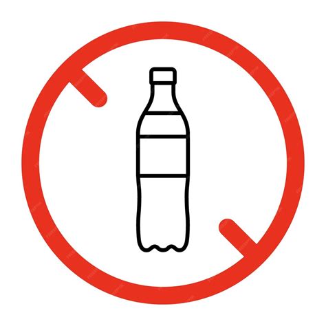 ペットボトル禁止ゴミ標識 ペットボトル投げ禁止ボトルマーク | プレミアムベクター