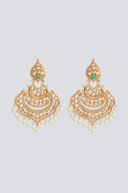 Anjuri Green Kundan Danglers – Zevar by Geeta