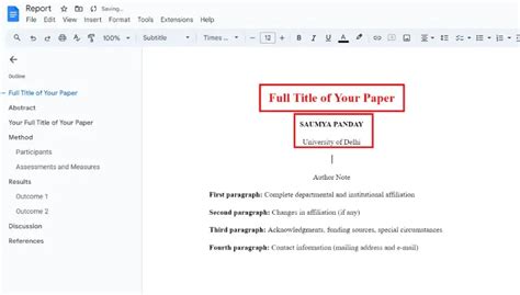 Image result for APA Format Paper Google Docs