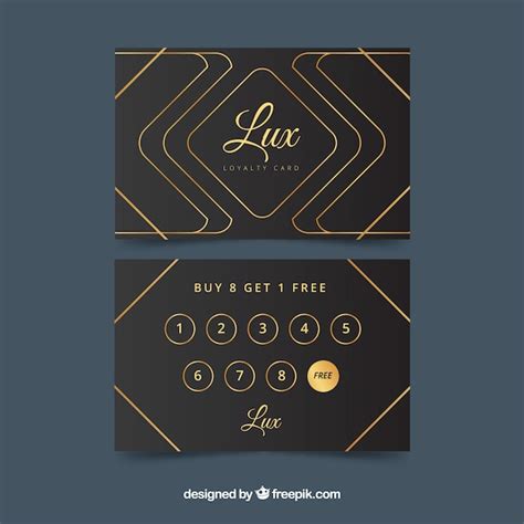 Luxurious loyalty card template with golden style | Free Vector