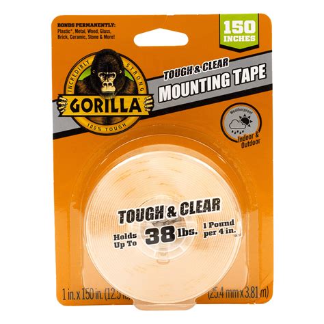 Gorilla Tough & Clear Double Sided Adhesive Mounting Tape, Extra Large ...
