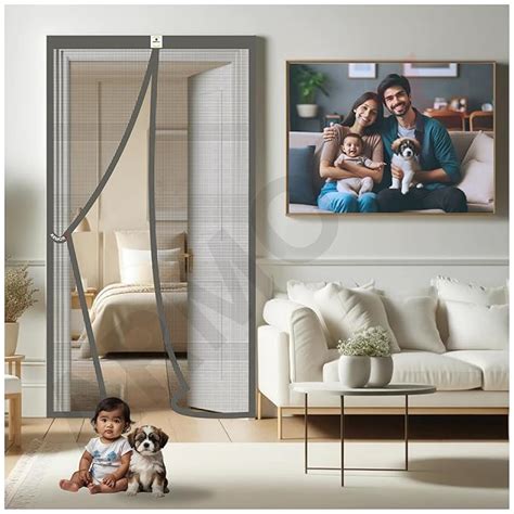 ARMORX High Tensile Polyester Magnetic Door Mosquito Net, Self Closing ...
