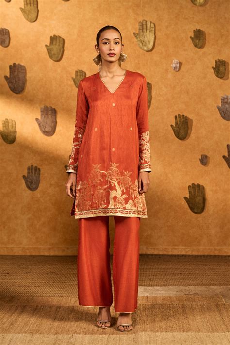 Rust Zen Kurta Set – House Of Masaba