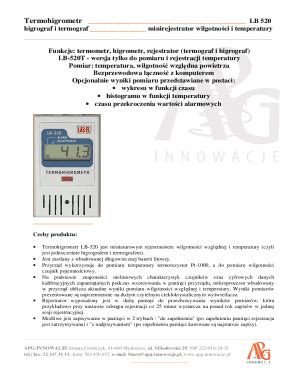 Fillable Online Termohigrometr LB-520, termometr LB-520T, rejestratory ...
