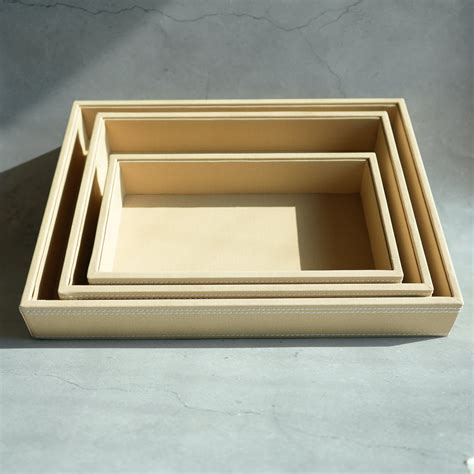 Sand Beige PU Leather Serving Tray - Large – SoHome