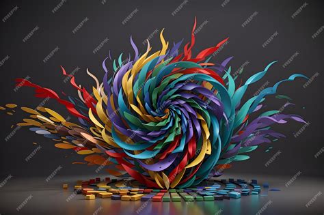 Premium AI Image | 3D dynamic colors and shapes collide and transform ...