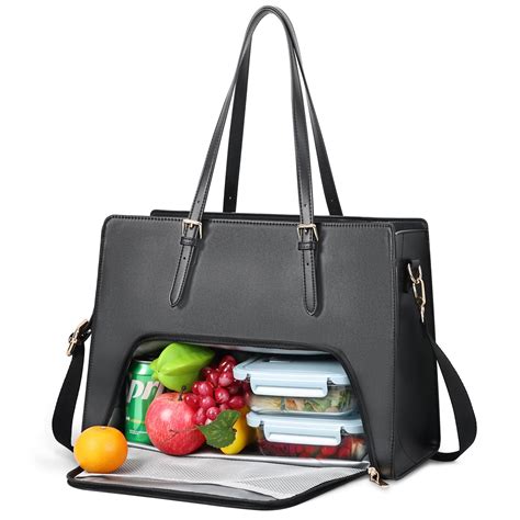 BERTASCHE Laptop Tote Bag with Insulated Lunch Compartment, 15.6 Inch ...