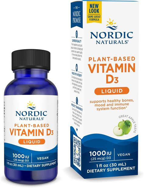 Amazon.com: Nordic Naturals Plant-Based Vitamin D3 Liquid - 1 oz - 1000 IU Vitamin D3 - Healthy ...