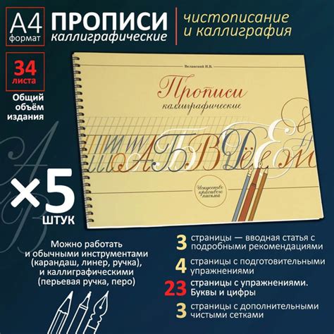Прописи каллиграфические. Чистописание и каллиграфия. 5 штук - купить с ...