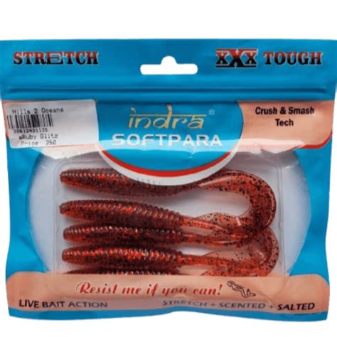 Indra Softpara Curly Tails Soft Plastic Lures | 5 Inch | 5 Pcs Per Pac