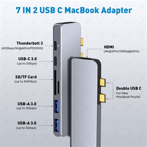 7 In 2 USB C Hub Adapter Multiport USB Adapter Dongle for MacBook - Neith Electronic Industry Co ...
