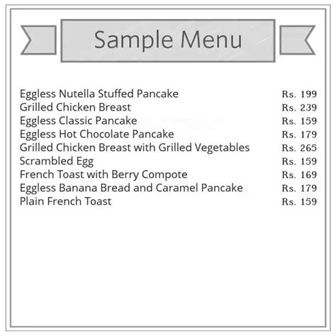 Menu of The Millionaire Express, Sector 14, Gurgaon