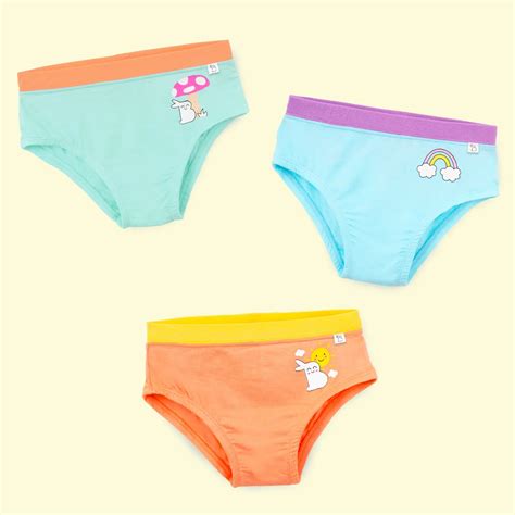 Cotton Girl Briefs Pack of 3 for Kids 8-12Y aged