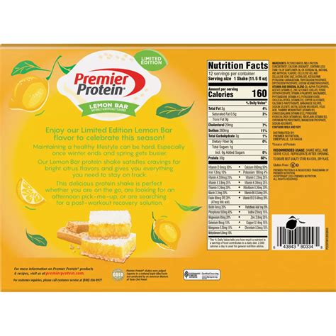 Premier Protein 30g Protein Shakes 12 pk Bottles - Lemon Bar - Shop ...