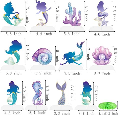 Buy 12pcs Mermaid Table Decorations Mermaid Tail Table Honeycomb ...