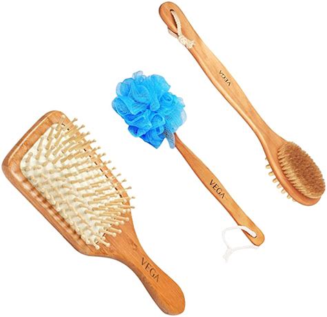 Buy Vega Cellulite Bristle Bath Brush & Vega Wooden Handle Bath Brush ...
