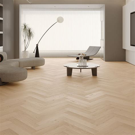 White Oak Herringbone Flooring