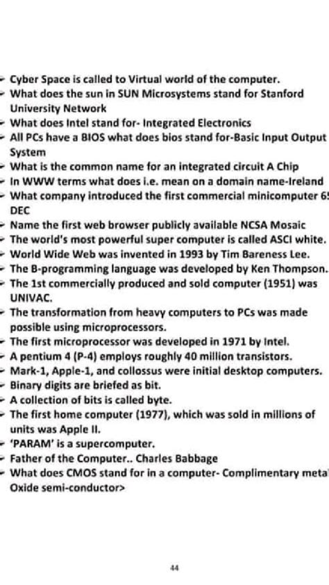 Computer Basic Questions and Answers 的图像结果