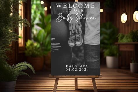 Baby Shower Welcome Sign With Photo Custom Photo Baby Shower - Etsy