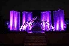 Backdrop Stage Design by The Purple Themed Mirror Worked Wedding Reception Stage Backdrop Stage Design