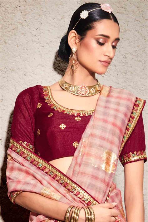 Buy Thulian Pink Khaddi Silk Saree 15818 Online | Karagiri