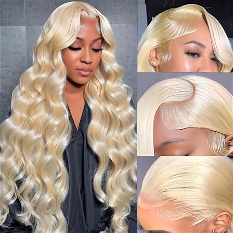 Amazon.com : SUNKASA 30 inch 613 Lace Front Wig Human Hair 13x6 ...