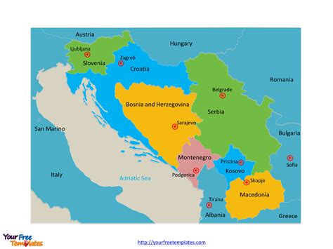 Yugoslavia_Political_Map_with_capitals - Free PowerPoint Template