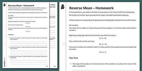 👉 Reverse Mean Walkthrough Worksheet | KS3 Maths | Beyond