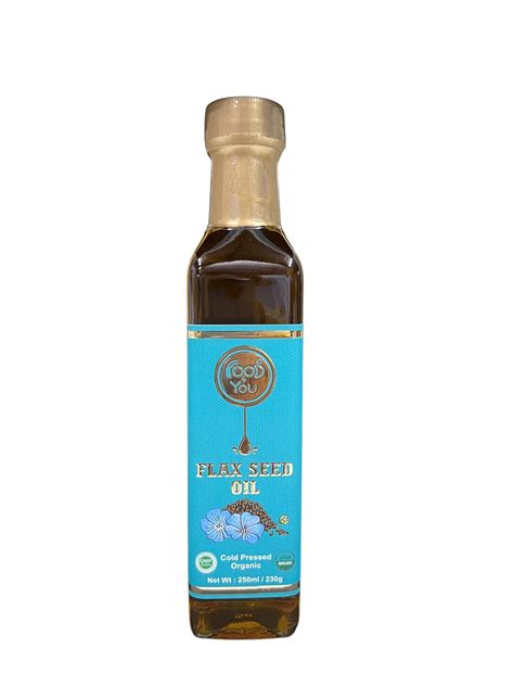 FOOD 4 YOU Cold Pressed Flaxseed Oil 250 ML (Organic) Alsi Oil,Lean ...