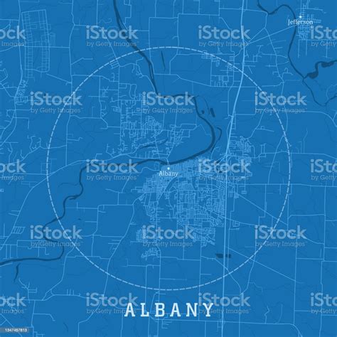 Albany Or City Vector Road Map Blue Text Stock Illustration - Download ...