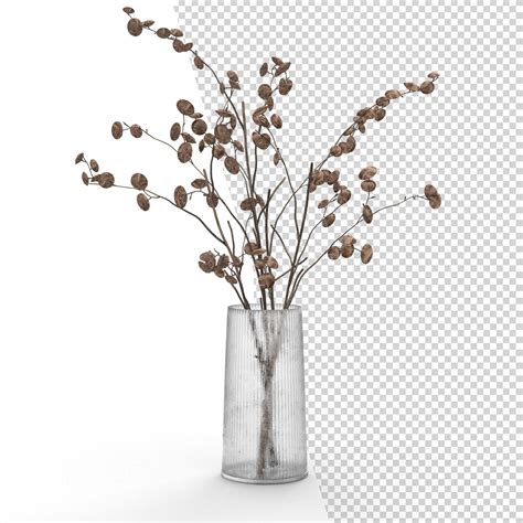 Stylish modern dried flower arrangement in cylindrical vase as home ...