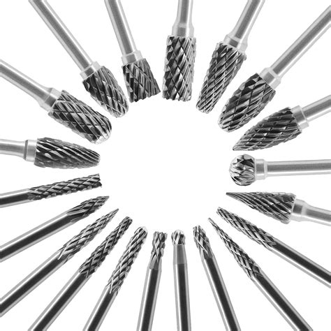 Tungsten Carbide Burr Set 1/8 (3 mm) Shank, Die Grinder Bits, 20 PC ...