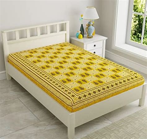 SheetKart Blossoms 100% Pure Cotton Jaipuri Printed Bedsheet for Single ...