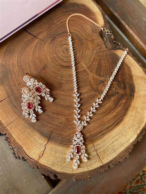 Emily In Rose Gold Diamond Necklace Set