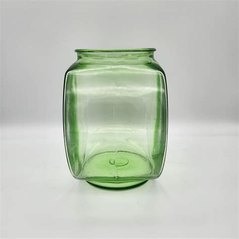 RARE Uranium Green Depression Glass Fish Bowl Standard Design 1930s | #4608601104