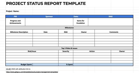 Project Status Report Template Excel 的图像结果