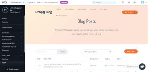 Image result for Creating a New Blog Database in Wix