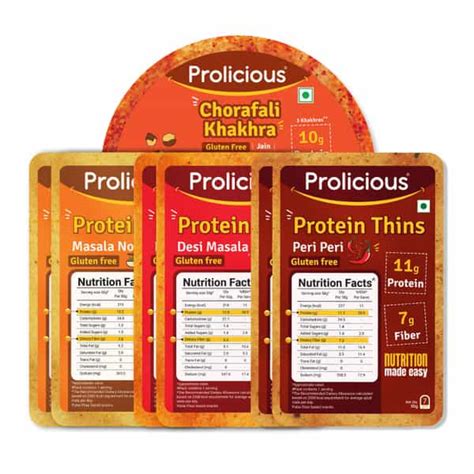 Buy PROLICIOUS GLUTEN FREE SNACKS COMBO | NO PALM OIL | KHAKHRA & THINS ...