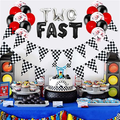 Two Fast Birthday Decorations, Race Car Birthday Decorations, 2nd ...