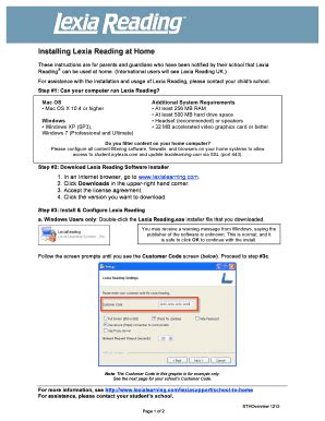 Lexia Reading Home Installation Guide - Blank Fillable Template | Fill ...