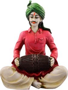 euvCrafts Rajasthani Man Playing Dholak Decorative Showpiece - 15 cm ...