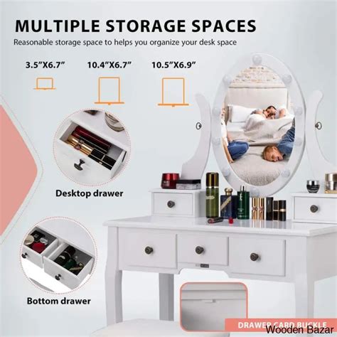 Hayter Makeup Vanity dressing table with Rotating Lighted Mirror and ...