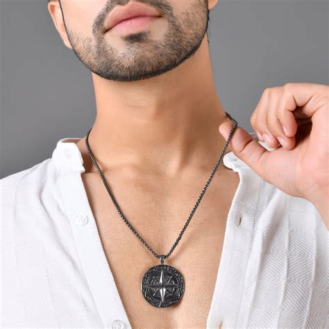Eclipse Compass Black Mens Pendant – VOYLLA
