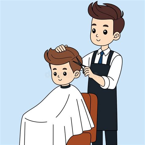 Barber Styling Hair Illustration. Labor Day Hand Drawn Clip Art Stock ...
