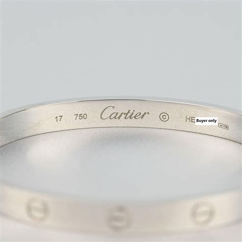 Cartier Love Bracelet in White Gold at 1stDibs | 750 19 cartier ip 6688 ...
