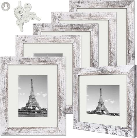 Buy upsimples 8x10 Picture Frame Distressed White with Real Glass ...