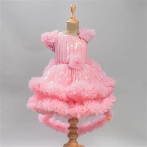 Buy High Low Pattern Net Frock for Girls – Mumkins