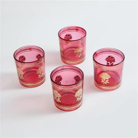 Buy Corsica Fest Set of 4 Glass T-Light Holders from Corsica by Home ...